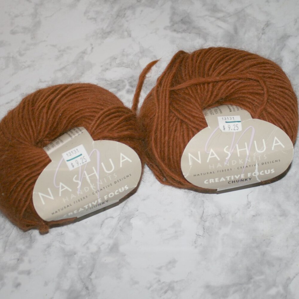 YARN #1388 - Nashua Chunky Wool Alpaca Blend Rust Brown - 2 balls 200 g